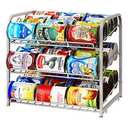 AIYAKA Can Rack Organizer, 3 Tier Stackable Can Storage Dispenser,for Food Storage, Kitchen Cabinets or Pantry, Storage for 36 Cans, Silver