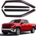 in-Channel Window Visors Rain Guards for Chevy Silverado/GMC Sierra 1500 2019-2025 Crew Cab, Window Deflectors Vent Visors for 2019-2025 Silverado 1500 Crew Cab, 4 Full-Size Doors