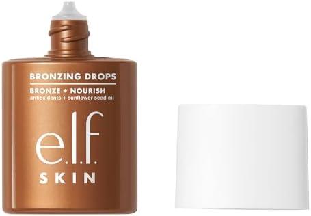 e.l.f. SKIN Bronzing Drops, Liquid Bronzer For Face & Skin, Creates A Sun-Kissed Glow, Infused With Vitamin E, Vegan & Cruelty-Free, Rose Gold