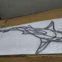GDSPD 43 x 18'' Large Metal Shark Wall Decor, Minimalist Line Wall Decor,Metal Wall Art Shark Decor,Fish Neutral Home Decor,Wall Decorations for Living Room Bedroom Bathroom Office