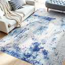 VEVOR 5 x 7 ft Area Rug Large Washable Rug Non-Slip and Tear-Resistant Soft Carpet Pet & Child Friendly Modern Area Rugs Indoor Mat for Bedroom Office Living Room Kids Room Entryway Blue