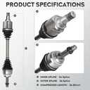 NEW Front Left CV Axle Driver Side Shaft Assembly fits for Toyota Camry 2002 2003 2004 2005 2006 2007 2008 2009 2.4L, for Highlander 2001-2007 2.4L FWD, for Solara 2004-2008 2.4L, for 66-5245