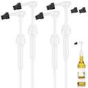 Coffee Syrup Pump for 750 ml Bottle  4 Pack Syrup Dispenser Pumps Compatible with Monin Glass Bottles  No Clog, Precise Dispensing, Includes 6 Tip Covers  for Coffee Bar, Kitchen, White