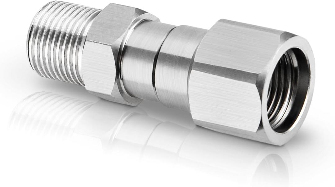 Pressure Washer Swivel Fitting, 3/8" NPT Thread Fittings, 3/8 Male to Female Adapter, Stainless Steel 360 Degree Swivel Connector for Pressure Washer Gun & Hose, 5000 PSI