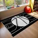 FLESTFHOA Basketball Rug, Sports Rugs for Boys Bedroom, 5x7 Feet Kids Boys Room Decor