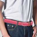 Multicolored Woven Stretch Belt for Men and Women, Braided Elastic Golf Belts Jeans Casual Pants Sport Belt (Pink)