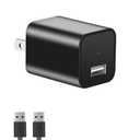 1080P Mini USB Charger Camera, Mini Security Nanny Cam with Motion Detection Small Wall Charger Secret Cameras with Loop Recording for Home Security Surveillance Video Cameras No WiFi Needed No Audio