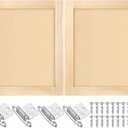 Cinnvoice 2 Pcs 17.7'' W x 22.5'' H Unfinished Pine Kitchen Cabinet Door Replacement with 4 Pcs Cabinet Hinges Wood Shaker Door Front Replacement for Kitchen, Bathroom, Vanity