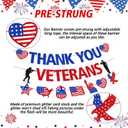 2 x Thank You Veterans Banner Happy Veterans Day Decorations American Patriotic Military Army Soldier Memorial Day Theme Dcor Remember and Honor Veterans Party Supplies
