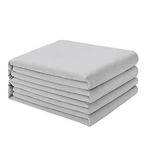 FreshCulture Twin Flat Sheets Only 2 Pack - Hotel Quality Flat Bed Sheets - Brushed Microfiber - Ultra Soft & Breathable - Wrinkle-Free - Easy Care - Flat Sheets Only Twin Size (Light Grey)