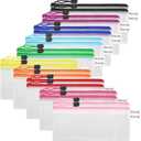 20 Pack Multicolored Zipper Mesh Pouch, Zipper Pencil Pouches Pen Bags, Multipurpose Travel Bags for Cosmetic School Office Supplies and Travel Accessories, 10 Colors (Assorted B)