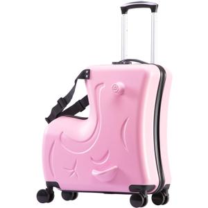 Kids Ride On Suitcase with TSA Lock, 20 Inch Carry On Luggage with Seat for Boys and Girls, Toddler Rideable Rolling Suitcase, Sit-on Travel Suitcase for Kids 3-8 Years Old, Sweet Pink, 20 inch 