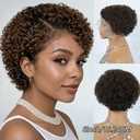 Short Curly Pixie Cut Wig Human Hair for Black Women- 13x4*1 HD Lace Frontal Wigs Short Curly Glueless Wig Pixie Cut Human Hair Wigs for Daily and Party Use