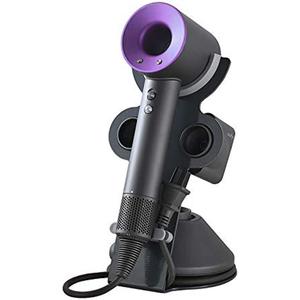 I'smartmoon Hair Dryer Holder for Dyson Supersonic, Aluminum Alloy Bracket Power Plug Holder, Bathroom Organizer for Dyson Supersonic hairdryer Care Tools (Black)