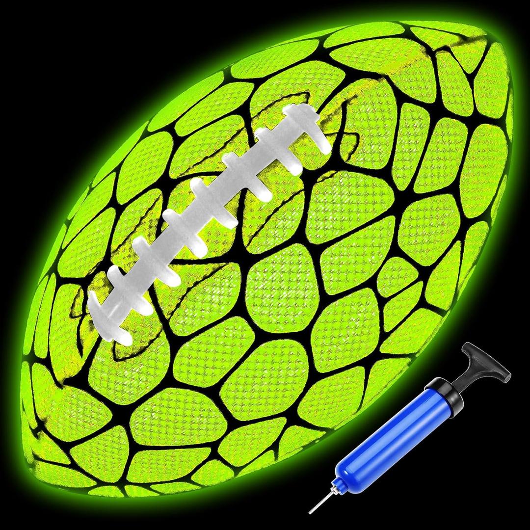 Jasonwell Glow in The Dark Football - Strong Grip Light Up Football Toy Stuff Outdoor Sports Balls for Boys Kids Teenage Junior Youth Adult Christmas Birthday Gifts for Ages 6-8 8-12 13+ Year Old No.6