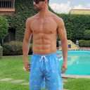 Angel season Men's 7" Quick Dry Swim Trunks with Compression Liner 2025 New Beach Board Shorts Bathing Suit with Pockets (Blue, S)