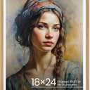 Vivelove 18x24 Oak Wood Picture Frames for Wall, Crafted Photo Frame with Mat to 16x20 Graduation Picture Display,Family Picture,Wedding Picture Tabletop & Wall Decoration