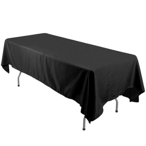 2 Pack Polyester 5x8 Ft Rectangle Tablecloth Black - Wrinkle-Resistant Table Cover for Weddings & Parties