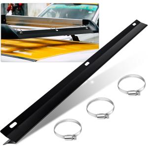 Gisafai Ladder Rack Wind Deflector with 3 Pcs Ring Clamps Roof Rack Wind Deflector Cut Down On The Noise Fairing for Car Trailer Pickup Accessories, 39.37 Inch Black