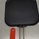 Inqibee 11 Inch Hybrid Nonstick Square Griddle Pan, Flat Square Pancake Grill Pan, Tri-Ply Stainless Steel Skillet Griddle, Induction, Oven & Dishwasher Safe, Heat-Resistant Handle Cover (Red)