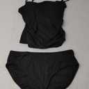 Women's Swimsuit Tankini Tummy Control Bathing Suits Two Piece Full Coverage Slim Swim Suits with High Waisted Bottom XL