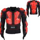 Motorcycle Protective Jacket Full Body Armor, Chest Spine Protection Dirt Bike Gear for Men Motocross MTB Racing (X-Large, Red)