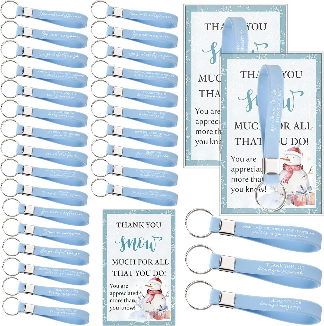 Tondiamo Thank You Keychain Gifts Bulk Christmas Inspirational Employee Appreciation Gift for Coworkers Staffs Team Teacher