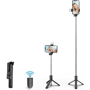 39" Extendable Selfie Stick Tripod With Remote Control for iPhone and Android Phones - Video Recording, Vlogging, Live Streaming - Black