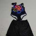 MODAFANS Gymnastics Leotards for Girls Sparkly Dance Unitards Biketards Black Activewear for Girls 4-13Years (10-11 Years, Dazzling Flower Set)