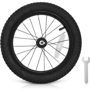 12/14/16/18/20 Inch Kids Bike Front Wheels Replacement with Solid Air Rubber Tire and Inner Tube, Bicycle Bike Wheels Don't Fit with Huffy Bike(13 Inch Wrench Included)