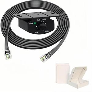 Universal bass knob,bass knob for amp,Universal Bass Volume Knob with Extension Cable for Car AmplifierSuitable for 4-pin bass knobwith 5M/16FT Cable, Black, ERES-BK-1