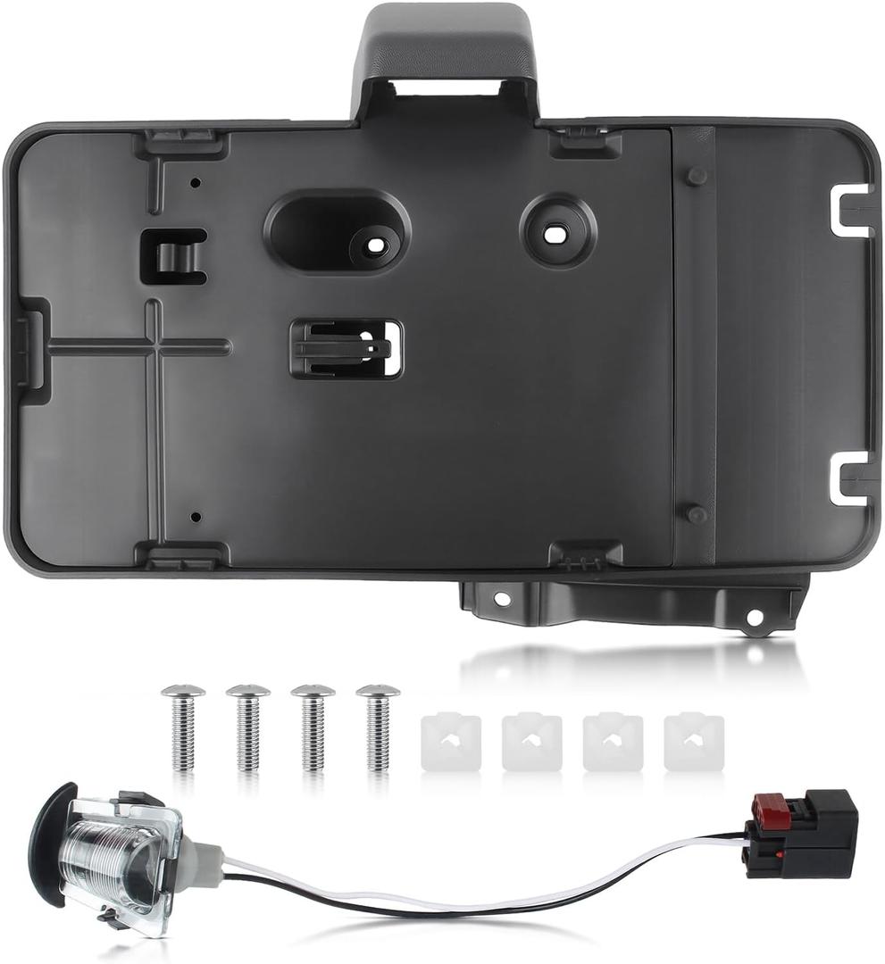 68064720AA Rear License Plate Holder Bracket with Light compatible with Jeep Wrangler 2007 2008 2009 2010 2011 2012 2013 2014 2015 2016 2017