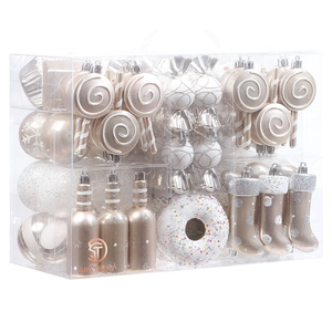 Sea Team 80Pack Assorted Shatterproof Christmas Ball Ornaments Set Decorative Baubles Pendants with Reusable Handheld Gift Package for Xmas Tree (Rose Gold)