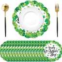 50Pcs Happy St. Patrick's Day Paper Placemats,13.4 Inch Lucky Shamrock Disposable Place Mats Green Clover Spring Table Mats for Spring Irish Holiday Kitchen Dining Decoration