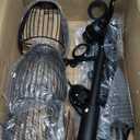 Dimmable Floor Lamp, 3 x 800LM LED Edison Bulbs Included, Farmhouse Industrial Floor Lamp Standing Tree Lamp with Elegant Teardrop Cage Tall Lamps for Living Room Bedroom Office Dining Room-Black (Matte Black-70 inches)