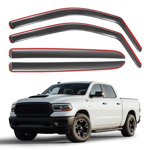 Aurorasters in-Channel Rain Guards for 2019-2025 Ram 1500 Crew Cab5th Gen New Body Style, Window Deflectors Window Visors for 2025 Ram 1500 Accessories, 4 Full-Size Doors : Automotive