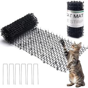 Hmyomina 8.2FT Cat Scat Mat for Cats - Anti-Digging Prickle Strips to Repel Cats, Include 6 Staples, Humane & Easy to Install Outdoor/Indoor Spike Mat