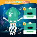 Magic Dancing Octopus Toy, Squid Crawling Toy with LED Light & Music, USB Rechargeable Interactive Baby Toys, Tummy Time Toys for Toddler Boys Girls Birthday (Green)