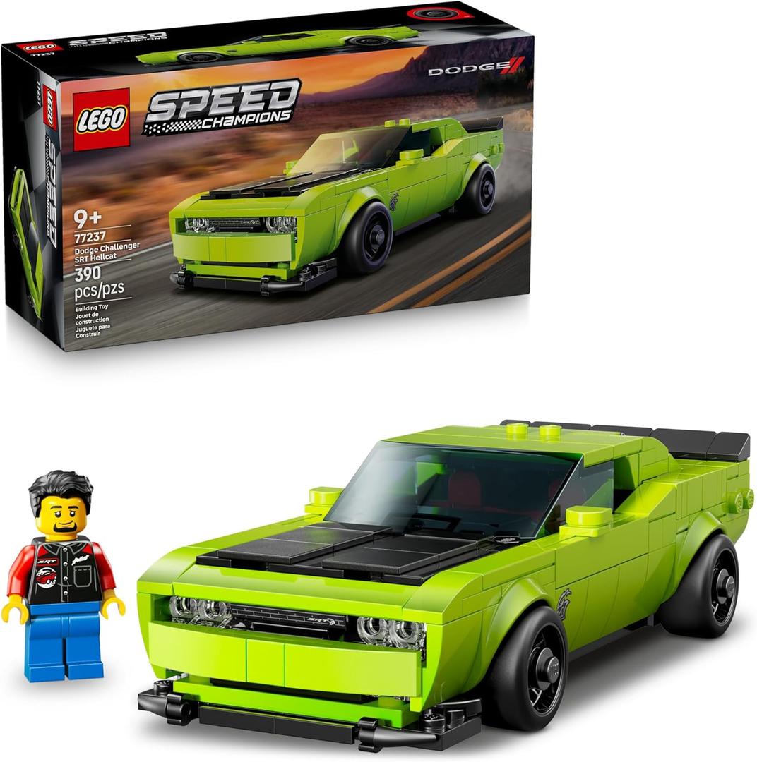 LEGO Speed Champions Dodge Challenger SRT Hellcat Sports Car Toy - Building Set for Learning, Play and Display - Kids Toy for Boys and Girls, Ages 9+ - Birthday Gift Idea for Race Car Fans - 77237