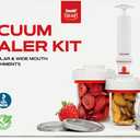 FORJARS Jar Vacuum Sealer Accessory Set for Mason Jars - Compatible with Regular and Wide Mouths, Cordless Pump for Portable Manual Hand Sealing, no electric. Vacuum Sealer with Plastic Lids