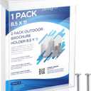 Thyle 8.5 x 11 Inch Outdoor Brochure Holder with Lid Acrylic Wall Mount Literature Box Waterproof Clear Heavy Duty with Screws for Flyer Document Pamphlet Display(White)