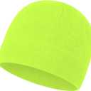 Warm Fleece Beanie Soft Skull Cap Lightweight Watch Caps Winter Hat for Men and Women (Neon Green)