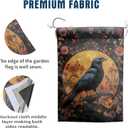 2 x Giwawa Crow Garden Flag 12x18in, Halloween Gothic Black Bird Colorful Flower Decorative Double Sided Yard Flags, Rustic Boho Floral Seasonal Holiday House Flag for Outside Outdoor Lawn Porch