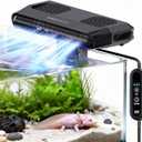 Aquarium Fan,Ultra-Quiet Fish Tank Cooler,More Powerful,Cooling Effect 3-7 with 3 Speed Modes Adjustable Applicable Aquariums with or Without Edges, for Axolotl Seawater Freshwater Coral Grass Tank