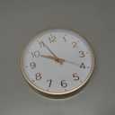 Roymnie Wall Clock, Silent Wall Clocks Battery Operated 8 Inch-Modern Non Ticking Analog Clock Decorative for Kitchen Office Bathroom Bedroom(White Rose Gold)