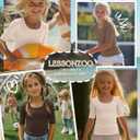 3 Pack Girls Half Sleeve Tops Ribbed Knit Short Sleeve U Neck Shirts 5-14 Years Kids Slim Scoop Neck Basic Tees