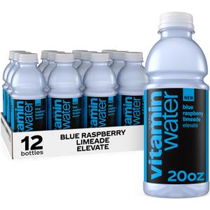 vitaminwater Blue Raspberry Limeade Elevate Nutrient Enhanced Water Beverage 20 oz. 12 pack