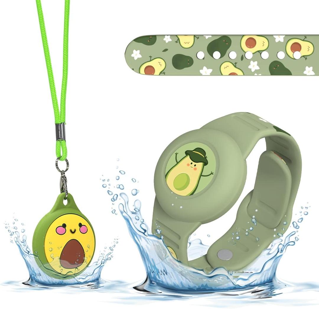 2Pack Silicone Case Compatible with AirTag 2021, Soft Protection Cover Waterproof (Green)
