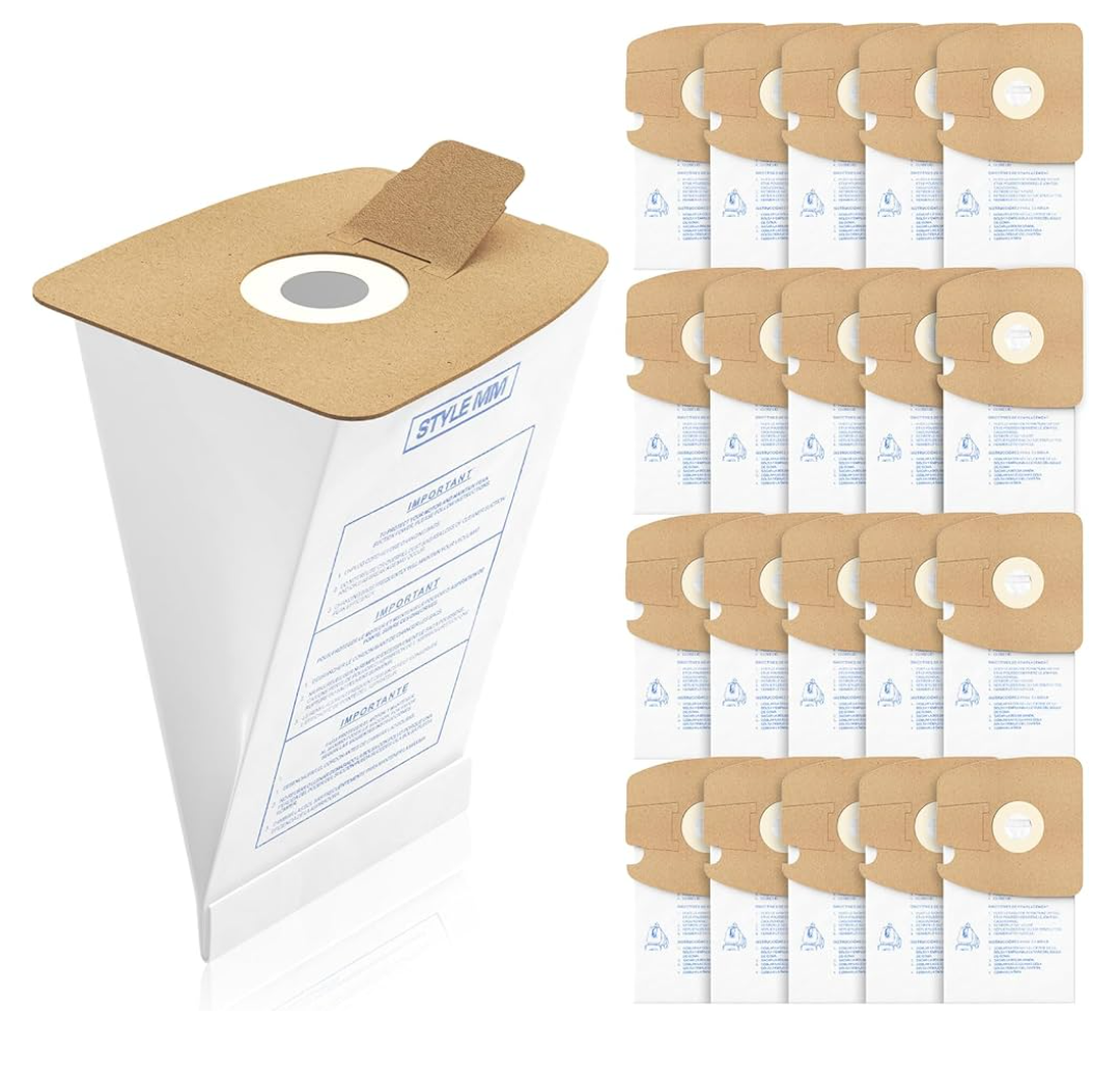 20 Pack Style MM Vacuum Bags Compatible with Eureka Style MM Eureka Mighty Mite 3670 and 3680 Series Canister Vacuums, Replaces Part # 60295, 60295A, 60295B 60295C, 60296 & 60297A