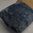 RECYCO Luxury Velvet Quilt Set King Size Bedding Sets, Ultra Soft Velvet Comforter Set, Lightweight Channel Box Stitch Oversized Bedspread Coverlet for All Season, with 2 Shams, Stormy Blue